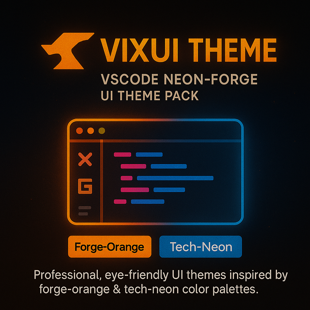 VixUI Theme – VSCode Neon-Forge UI Theme Pack